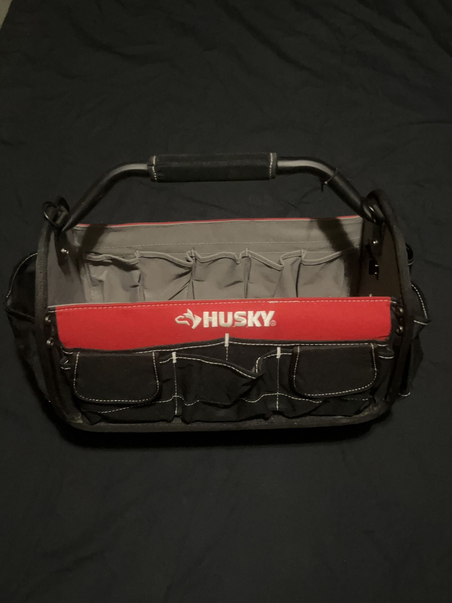 Husky 17in. 18 Pocket Open Top Tool Tote Bag