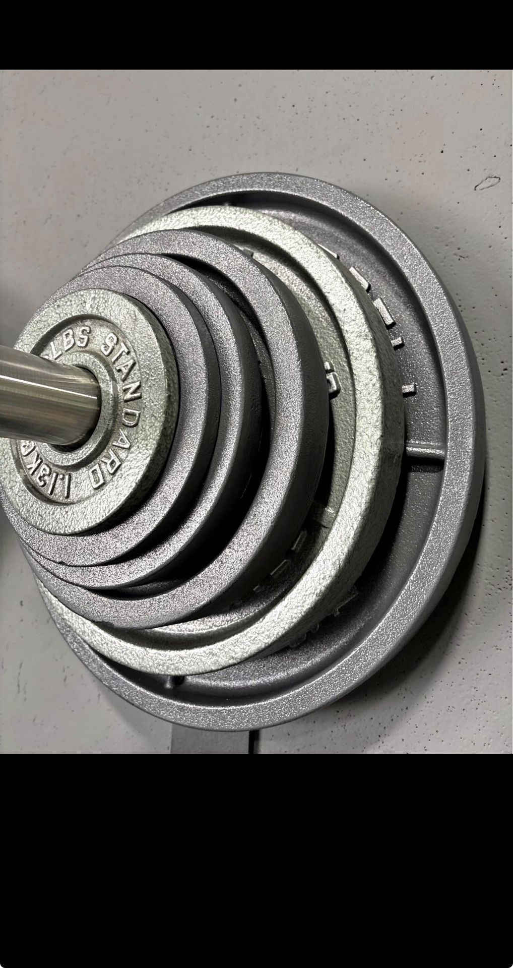 Cast Iron Olympic Weight Plate Set - 245 lb (Pairs of 2.5, 5, 10, 25, 35, 45)