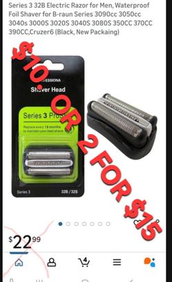 32B Electric Shaver Replacement Heads for Braun Series 3, Compatible with 320, 330, 340, 350CC Series