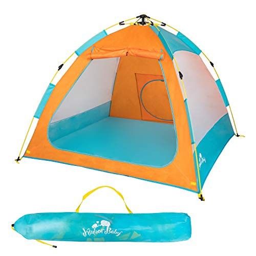 Kinbor Baby Anti-UV Beach Tent | UPF 50+ Sun Protection with Mesh Sides Safety Lock and Tunnel Entrance for Easy Use and Travel