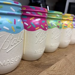 “Sprinkle” Themed Mason Jars