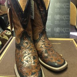 STETSON BOOTS SIZE 8.5D NEW HANDTOOLED
