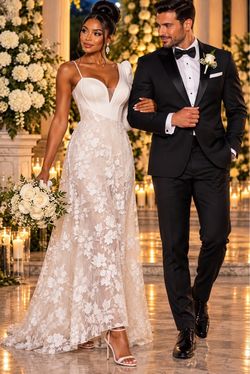 White Floral Lace Wedding Gown