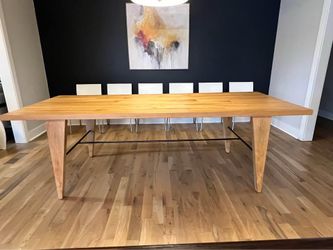 CB2 solid oak dining table