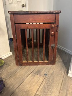 Wooden Dog Crate End Table