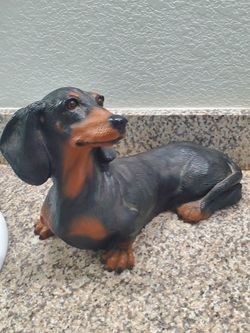 Vintage  Dachshund Dog Resin Statute 