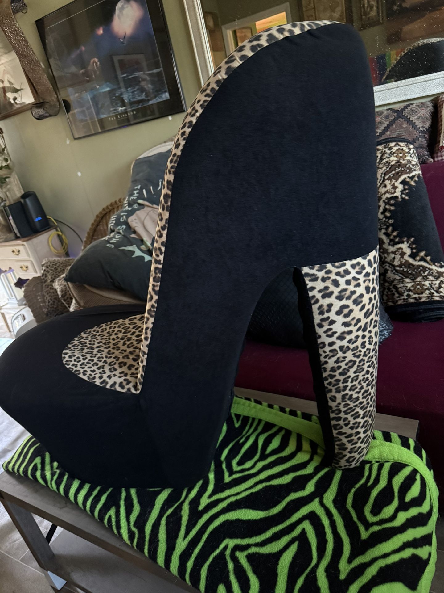 Rare Vintage Unique Leopard High Heel Chair