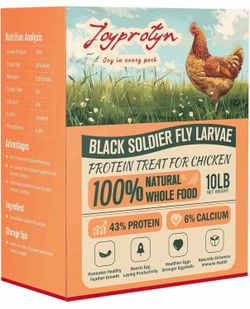 10LB Non-GMO Dried Black Soldier Fly Larvae for Chicken - 85X More Calcium Grubs Than Mealworms for Strong Eggshells & Healthy Growth - High Protein f