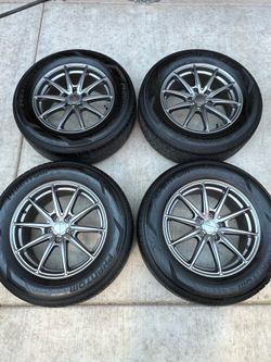 Set of Liquid Metal 17in wheels 5x114.3 (5x4.5) Tires 235/65r17 Fit Honda Toyota Kia Ford Jeep etc