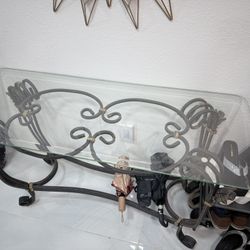 Black Bronze Glass Side Table