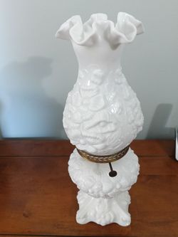 Milk Glass Hurricane Table Lamp
