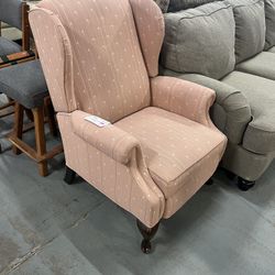 Pink Cottage Core Tulip Wingback Recliner Chair (in Store)