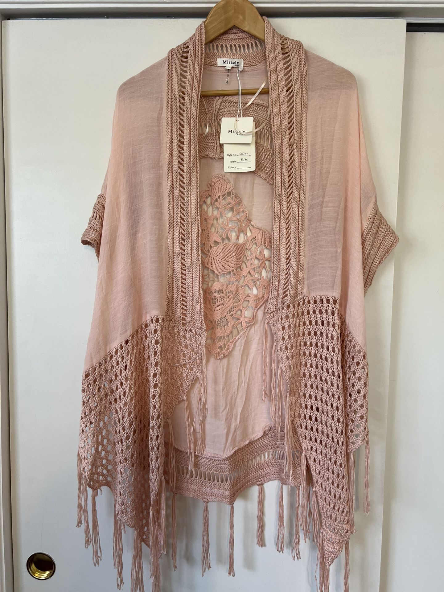 Miracle Blush Crochet Cardigan