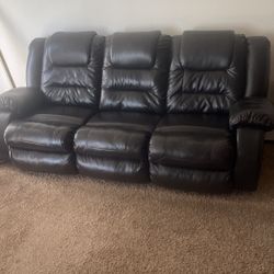 Dark Brown Leather Reclining 