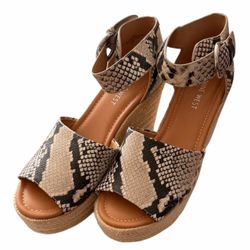 Nine West Snake Print Wedge Heels