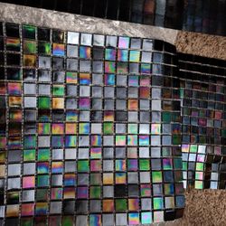 20 Sheets Glass Tile Black Iridescent 