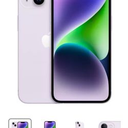 IPhone 14  128g 5g (Purple) T-Mobile  With Black Case And Screen Protector 