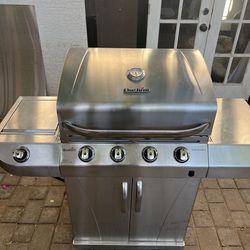 Stainless bbq grill with side burner
