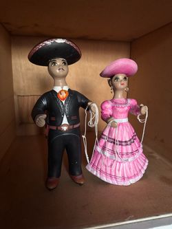 Mexican Charro and China Poblana Figurine Set
