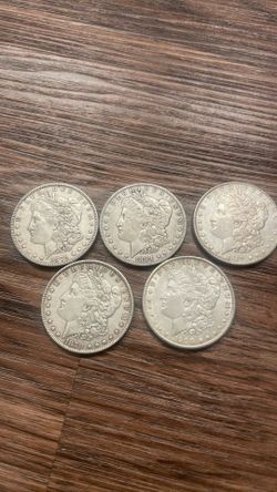 5 silver Morgan dollar coin from 1(contact info removed)