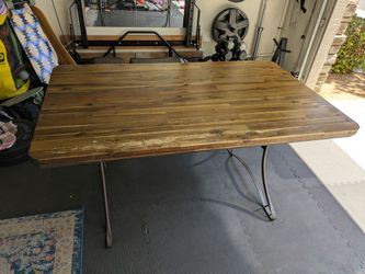 Industrial Wood & Metal Dining Table / Desk – 60" Great Project Piece!