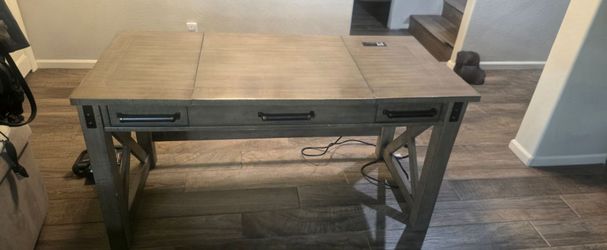 62" Home Office Lift Top Desk with USB Charging open to offers