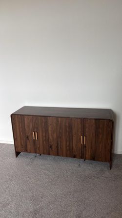 Mid-Century Modern Walnut Sideboard / Credenza – Waterfall Edge