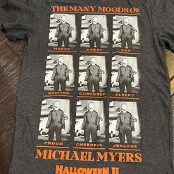 MICHAEL MYERS HALLOWEEN II THE MANY MOODS OF MICHAEL MYERS T SHIRT SZ small NWT
