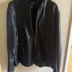 Polo Ralph Lauren Mens Cafe Racer Leather Jacket 