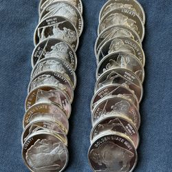 Silver Buffalo Rounds, Each Containing 1 Ounce Of Pure Silver.