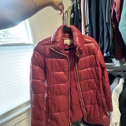 Red MK Puffer Jacket