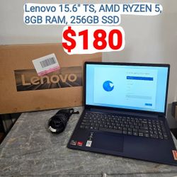Lenovo Ideapad 1 Laptop, 15.6" FHD Touch Display, Ryzen 5 7520U, 8GB RAM, 256GB

SSD