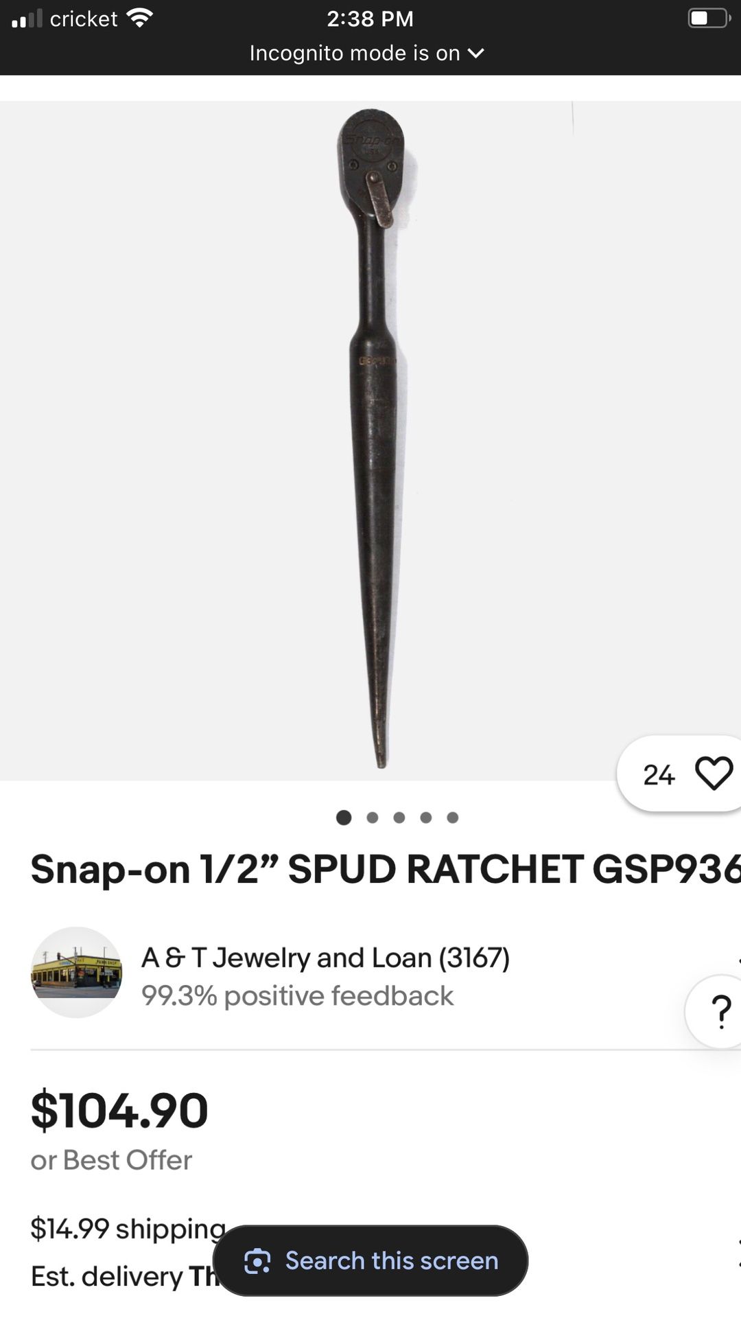 Snap On Spud Ratchet
