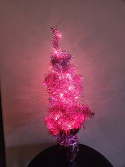 Mini Pink Pre-lit Christmas Tree