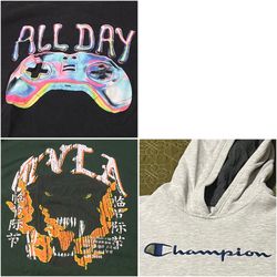 Boys XL Clothing Bundle (3 Pieces) Champion Hoodie & Graphic Tees