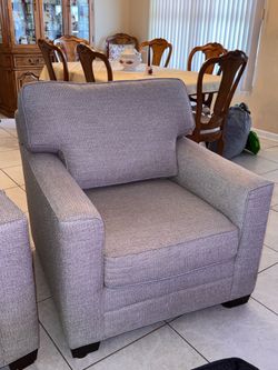Upholstered Gray Arm Chair