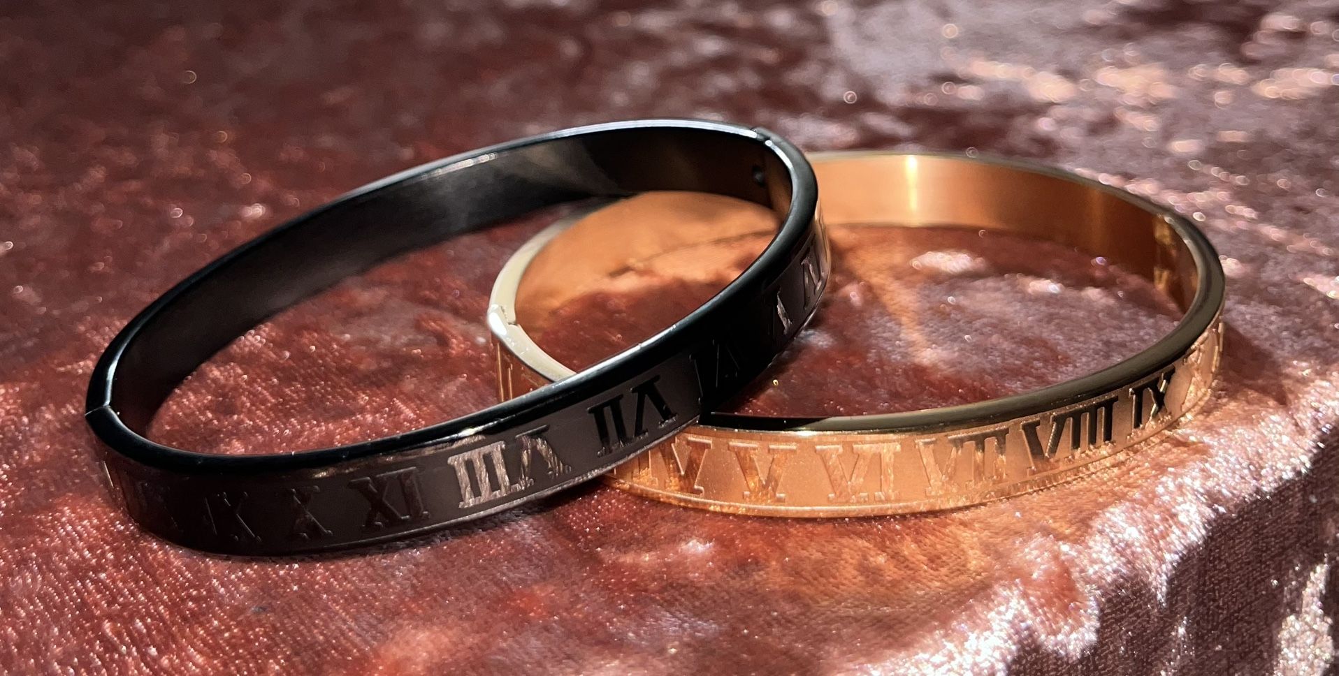 Roman Numeral Bangle Bracelet Stainless Steel