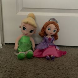 sofia & tinkerbelle plushies