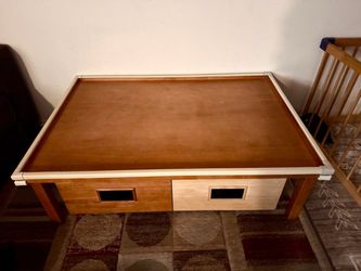 Pottery Barn Carolina table with Carts / tall legs