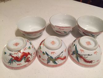 6 China rice bowls