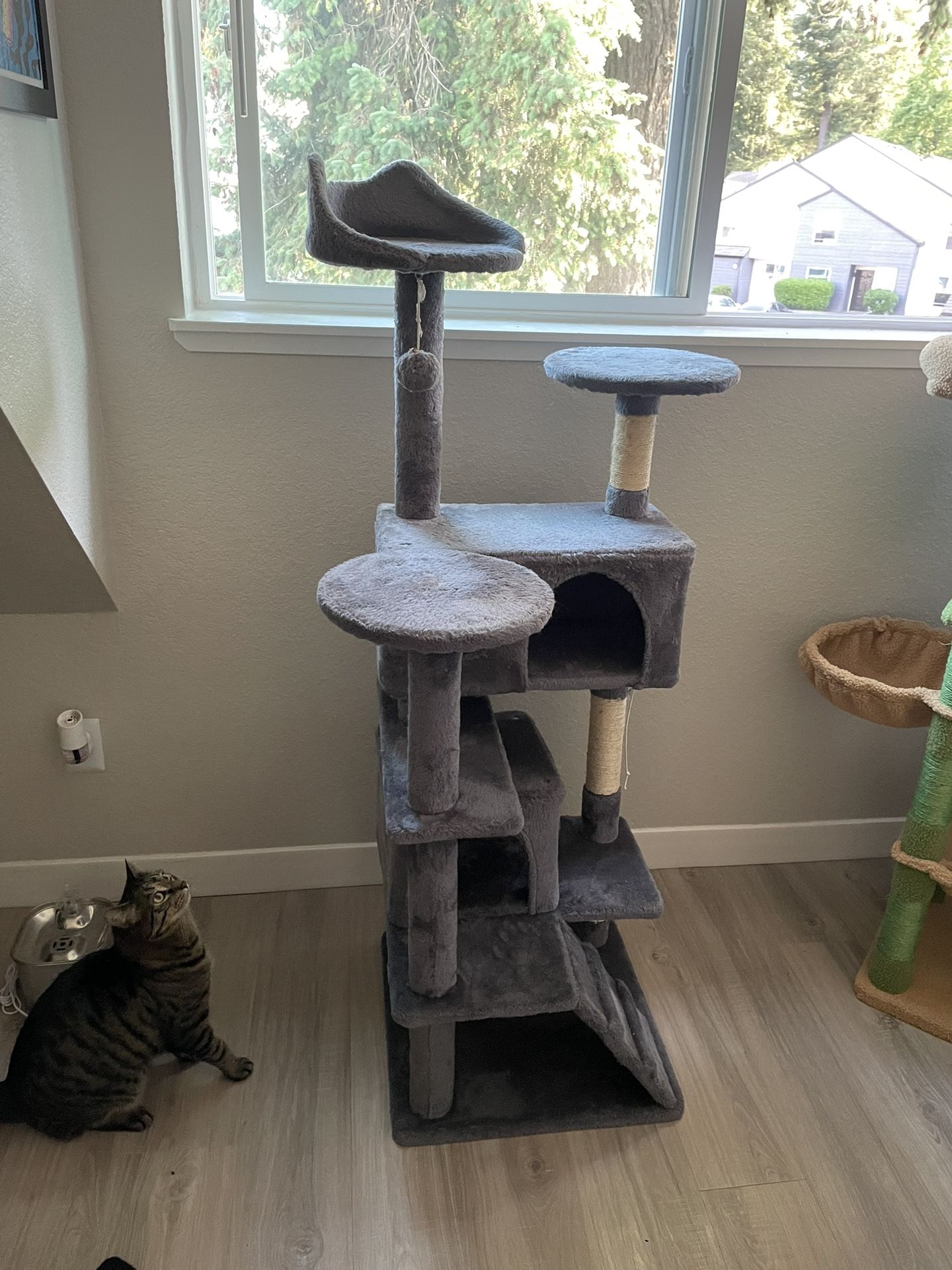 56 Inch Cat Tree (grey)