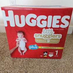huggies little snugglers, size 1, 192 count