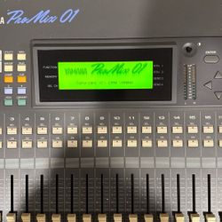 Yamaha ProMix 01 Analog 16 channel mixing board. Retro music
