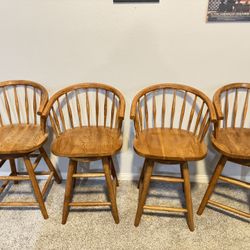 Wood Swivel Bar Stools 