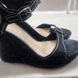 Via Spiga Black Sandal Wedges