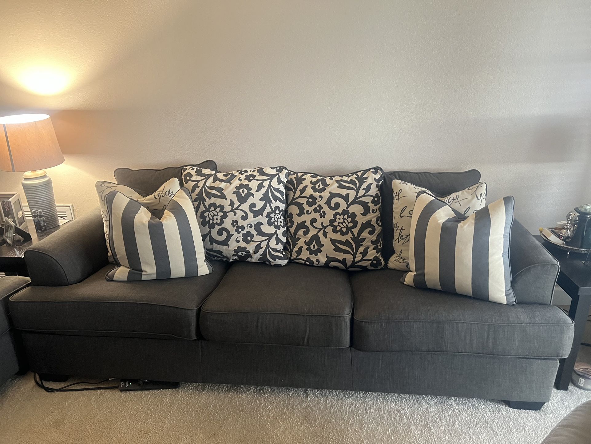 Gray Sofa and Loveseat