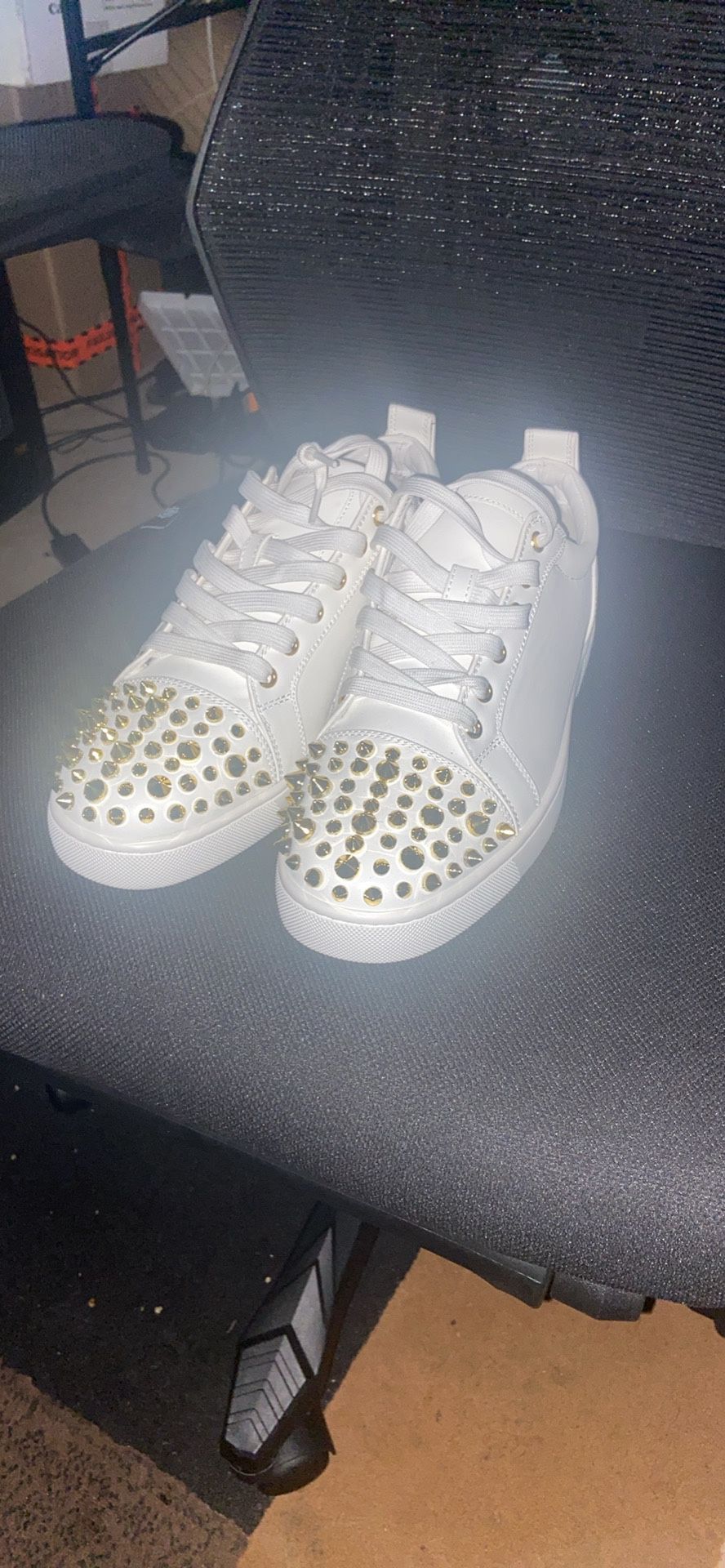 Christian Louboutin White And Gold
