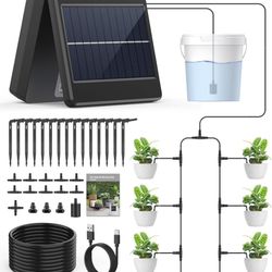 Solar Automatic Drip Irrigation Kit System, All-New Non-Fixed Timing Mode, Drip irrigation system, Wesapor Solar irrigation system for garden, Auto Ea