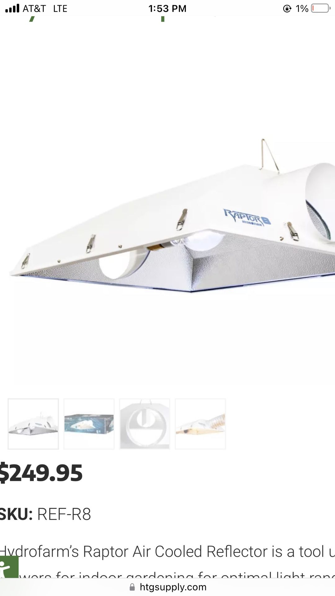 2 Hydro farm 8 Inch Air Cooled Reflector 250 For Both