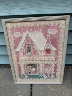 Handmade lace framed art
